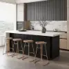 Modern 180 cm Wood Kitchen Island with Storage, White & Black