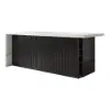 Modern 180 cm Wood Kitchen Island with Storage, White & Black