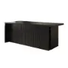 183 cm Kitchen Islands Marble Veneered Top Black Modern with Storage Kitchen Cabinet