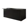 183 cm Kitchen Islands Marble Veneered Top Black Modern with Storage Kitchen Cabinet