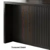 183 cm Kitchen Islands Marble Veneered Top Black Modern with Storage Kitchen Cabinet