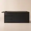 183 cm Kitchen Islands Marble Veneered Top Black Modern with Storage Kitchen Cabinet