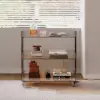 Amber Acrylic Rolling Serving Bar Cart 3-Tier on Wheels