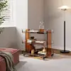 Amber Acrylic Rolling Serving Bar Cart 3-Tier on Wheels
