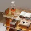 Amber Acrylic Rolling Serving Bar Cart 3-Tier on Wheels