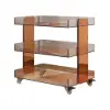 Amber Acrylic Rolling Serving Bar Cart 3-Tier on Wheels