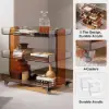 Amber Acrylic Rolling Serving Bar Cart 3-Tier on Wheels