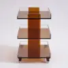 Amber Acrylic Rolling Serving Bar Cart 3-Tier on Wheels