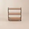 Amber Acrylic Rolling Serving Bar Cart 3-Tier on Wheels