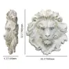 565mm Outdoor Lion Head Wall Decor Garden Sculpture Animal Statue Art in Beige