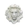 565mm Outdoor Lion Head Wall Decor Garden Sculpture Animal Statue Art in Beige