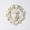 565mm Outdoor Lion Head Wall Decor Garden Sculpture Animal Statue Art in Beige