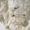 565mm Outdoor Lion Head Wall Decor Garden Sculpture Animal Statue Art in Beige