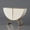 Modern Gold Console Table Sintered Stone Top Entryway Storage Cabinet with Doors – White