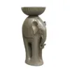 660mm Outdoor Elephant Sculpture Resin Garden Statue Planter Bird Bath Figurine in Green