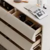 Humply 100 cm White Leather 6-Drawer Dresser