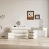 Humply 100 cm White Leather 6-Drawer Dresser