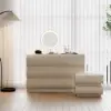Humply 100 cm White Leather 6-Drawer Dresser