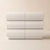 Humply 100 cm White Leather 6-Drawer Dresser