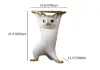 Modern 381 mm White Cat Resin End Table with Gold Tray Top