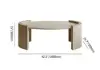 110 cm Japandi Oval Travertine Stone Top Coffee Table