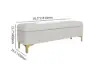 Modern White PU Leather Bedroom Flip Top Storage Bench with Gold Stainless Steel Legs