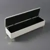 Modern White PU Leather Bedroom Flip Top Storage Bench with Gold Stainless Steel Legs