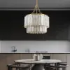 Coastal 5-Light Capiz Shell 2 Tiered Faceted Chandelier Pendant Light in Gold & White