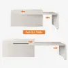 Modern 205 - 270 cm Extendable Marble Pattern Kitchen Island with Doors & Drawers, White – Lsland Doorsdrawers Top
