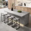 Japandi 183 cm Grey Kitchen Island with Storage & LED Lighting