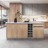 Japandi 183 cm Grey Kitchen Island with Storage & LED Lighting