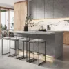 Japandi 183 cm Grey Kitchen Island with Storage & LED Lighting