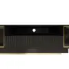 200 - 280 cm Extendable TV Stand with LED Light, Tempered Glass Door Cabinets & Drawer – Sintered Stone