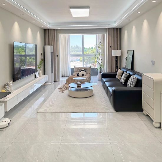 Picture of Grey Full Body Marble Look Porcelain Floor Tile 800x800mm, Anti-Slip