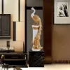 700mm Large Glam Peacock Floor Sculpture Decor Art Living Room Bedroom in White & Gold