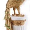 700mm Large Glam Peacock Floor Sculpture Decor Art Living Room Bedroom in White & Gold