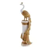 700mm Large Glam Peacock Floor Sculpture Decor Art Living Room Bedroom in White & Gold