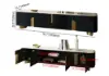 Artis 200 cm TV Stand with Sintered Stone Top, Storage & Gold Legs – Artus Black Doors