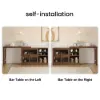 Farmhouse 119 cm Walnut Wood Sideboard with Extendable Top & Cabinets