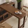 Farmhouse 119 cm Walnut Wood Sideboard with Extendable Top & Cabinets