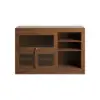 Farmhouse 119 cm Walnut Wood Sideboard with Extendable Top & Cabinets