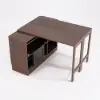 Farmhouse 119 cm Walnut Wood Sideboard with Extendable Top & Cabinets