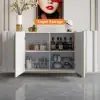Aurea 160 cm White Wood Sideboard Buffet Cabinet with 2 Doors 2 Shelves