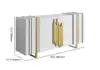 Aurea 160 cm White Wood Sideboard Buffet Cabinet with 2 Doors 2 Shelves