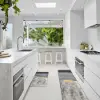 2 Pieces Modern Geometric Gradient Gold Washable Kitchen Runner Mats Non-slip Rug Set