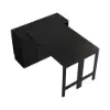 Farmhouse 119 cm Black Wood Sideboard with Extendable Top & Cabinets