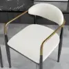 Otrast White PU Leather Dining Chair Velvet Upholstered Arm Chair (Set of 2)