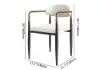 Otrast White PU Leather Dining Chair Velvet Upholstered Arm Chair (Set of 2)