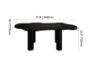 1800mm Black Dining Table 6 Seater Japandi Irregular Dining Room Table 4-Leg