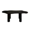 1800mm Black Dining Table 6 Seater Japandi Irregular Dining Room Table 4-Leg